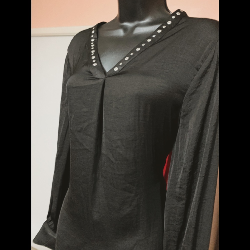 Black long sleeve blouse size L